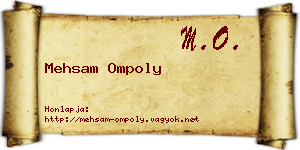 Mehsam Ompoly névjegykártya